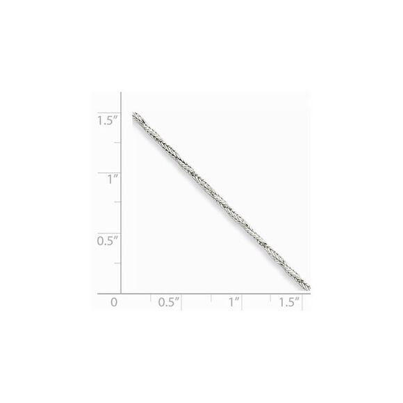 Sterling Silver 2mm Polished Twisted Wheat Link Anklet, 9 Inch - Picture 2 of 4